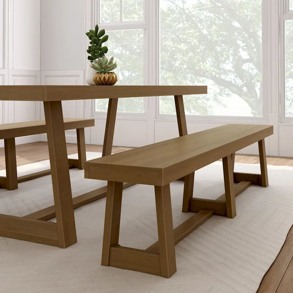 Banc de salle à manger classique en bois massif - 86