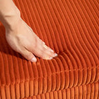 Banc de rangement ottoman en velours capitonné avec charnière de sécurité et pieds en métal