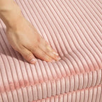 Banc de rangement ottoman en velours capitonné avec charnière de sécurité et pieds en métal
