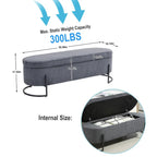 Banc de rangement ottoman en velours capitonné avec charnière de sécurité et pieds en métal