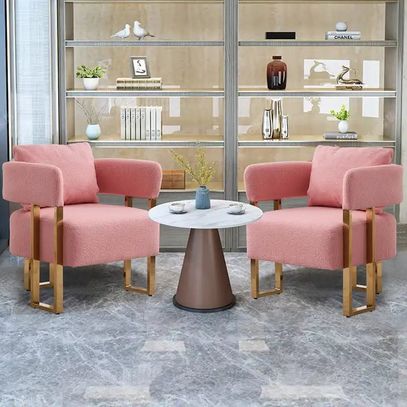 Fauteuil d'appoint rembourré de 24,4 po | Ensemble de 2 | Style moderne, Assise et dossier rembourrés
