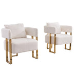 Fauteuil d'appoint rembourré de 24,4 po | Ensemble de 2 | Style moderne, Assise et dossier rembourrés