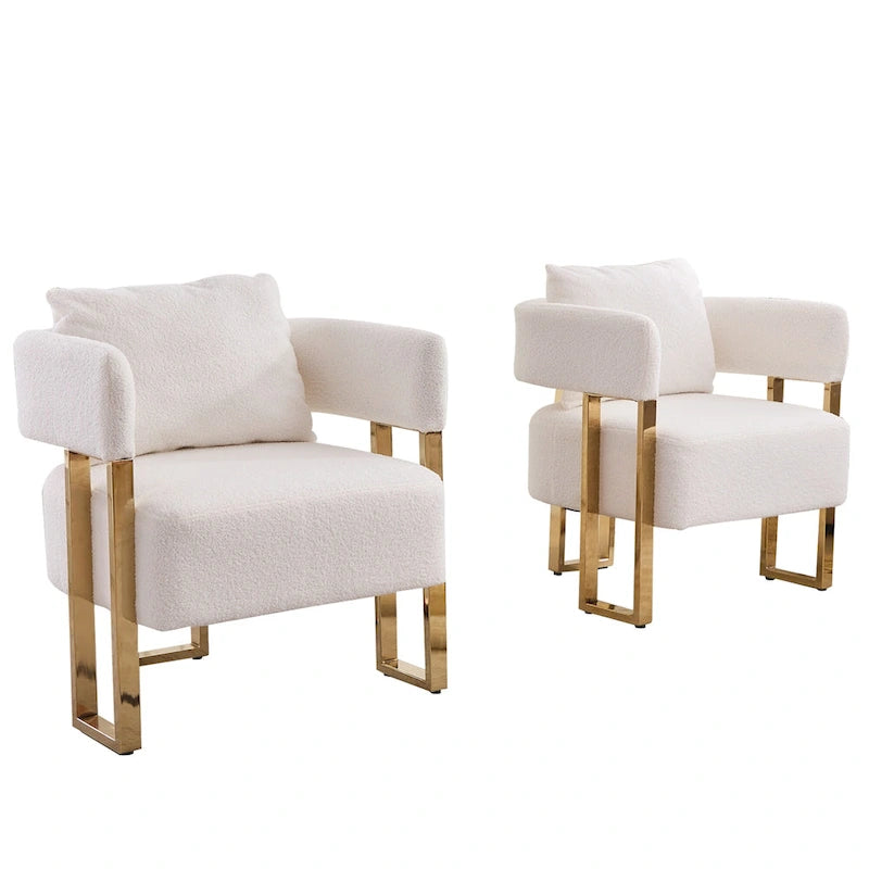 Fauteuil d'appoint rembourré de 24,4 po | Ensemble de 2 | Style moderne, Assise et dossier rembourrés