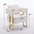 Fauteuil d'appoint rembourré de 24,4 po | Ensemble de 2 | Style moderne, Assise et dossier rembourrés
