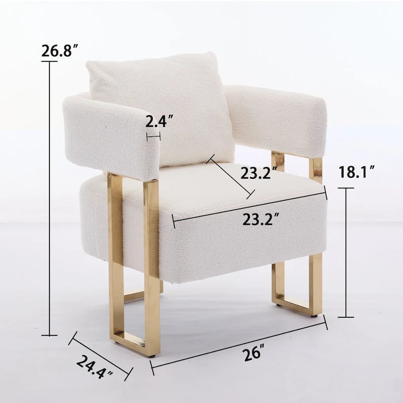 Fauteuil d'appoint rembourré de 24,4 po | Ensemble de 2 | Style moderne, Assise et dossier rembourrés