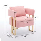 Fauteuil d'appoint rembourré de 24,4 po | Ensemble de 2 | Style moderne, Assise et dossier rembourrés