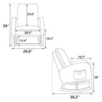 Fauteuil à bascule capitonné à dossier haut de 68 cm avec pochette latérale | Chambre d'enfant et Salon