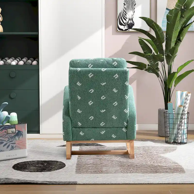 Fauteuil à bascule capitonné à dossier haut de 68 cm avec pochette latérale | Chambre d'enfant et Salon