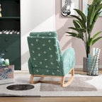 Fauteuil à bascule capitonné à dossier haut de 68 cm avec pochette latérale | Chambre d'enfant et Salon