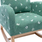 Fauteuil à bascule capitonné à dossier haut de 68 cm avec pochette latérale | Chambre d'enfant et Salon