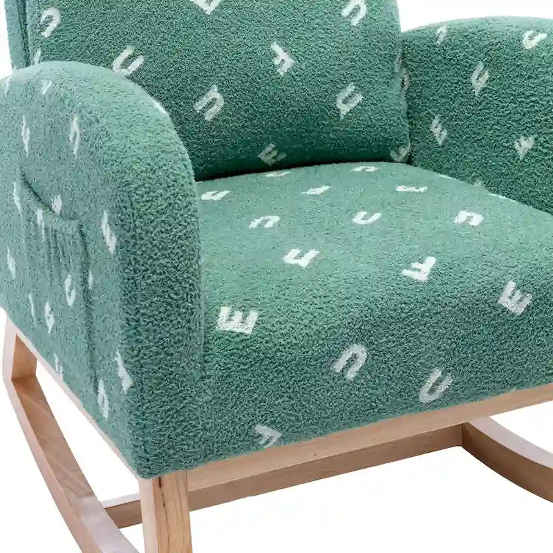Fauteuil à bascule capitonné à dossier haut de 68 cm avec pochette latérale | Chambre d'enfant et Salon
