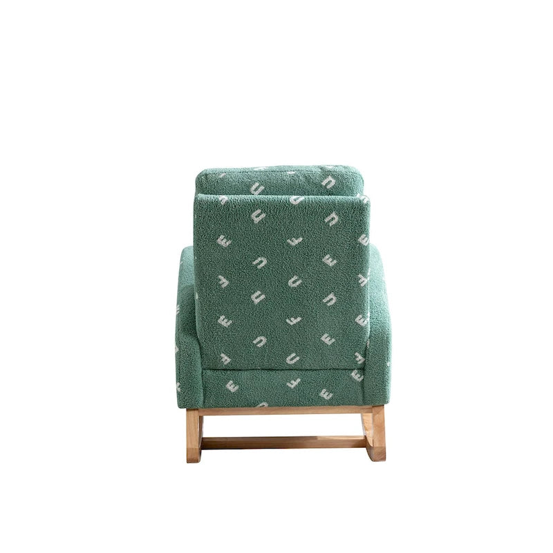 Fauteuil à bascule capitonné à dossier haut de 68 cm avec pochette latérale | Chambre d'enfant et Salon
