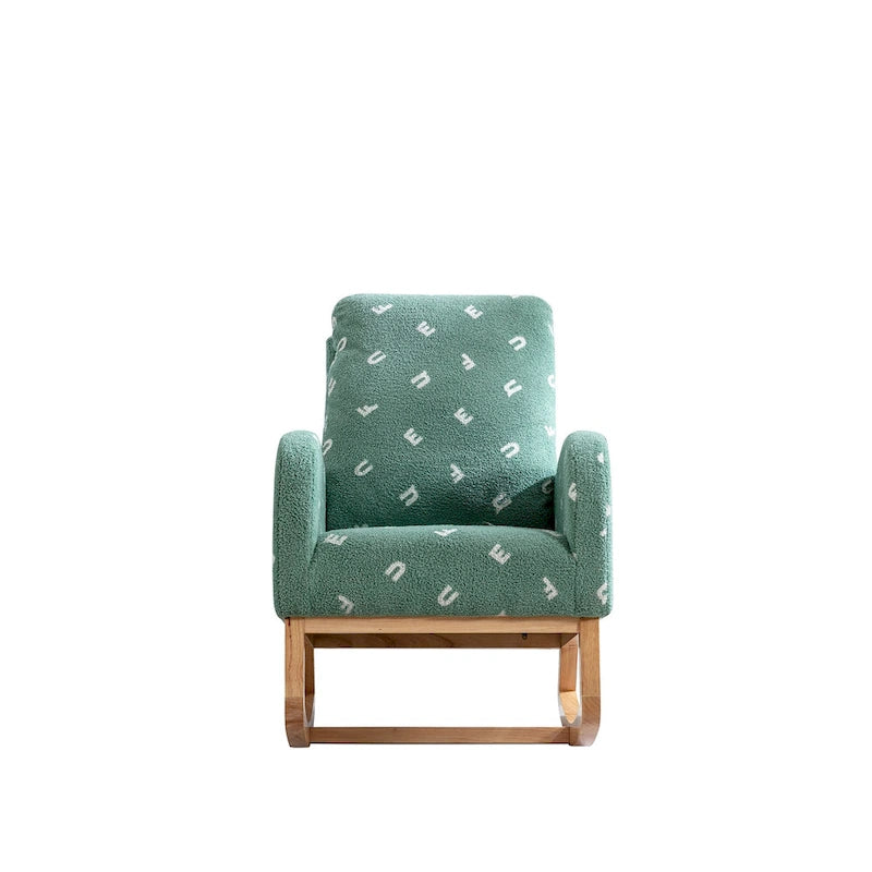 Fauteuil à bascule capitonné à dossier haut de 68 cm avec pochette latérale | Chambre d'enfant et Salon