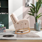 Fauteuil à bascule capitonné à dossier haut de 68 cm avec pochette latérale | Chambre d'enfant et Salon