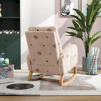 Fauteuil à bascule capitonné à dossier haut de 68 cm avec pochette latérale | Chambre d'enfant et Salon