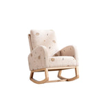 Fauteuil à bascule capitonné à dossier haut de 68 cm avec pochette latérale | Chambre d'enfant et Salon