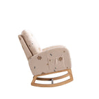 Fauteuil à bascule capitonné à dossier haut de 68 cm avec pochette latérale | Chambre d'enfant et Salon