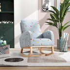 Fauteuil à bascule capitonné à dossier haut de 68 cm avec pochette latérale | Chambre d'enfant et Salon