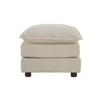 Canapé simple en chenille beige avec ottoman | Double coussin d'assise | Accent de salon