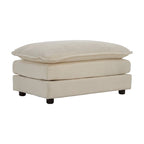 Canapé simple en chenille beige avec ottoman | Double coussin d'assise | Accent de salon