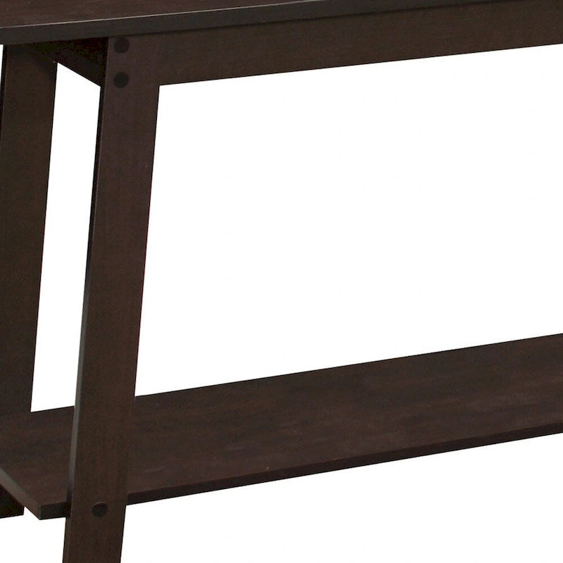 Meuble TV à étagères ouvertes marron foncé de 107 cm | Convient aux téléviseurs jusqu'à 140 cm | Présentoir contemporain