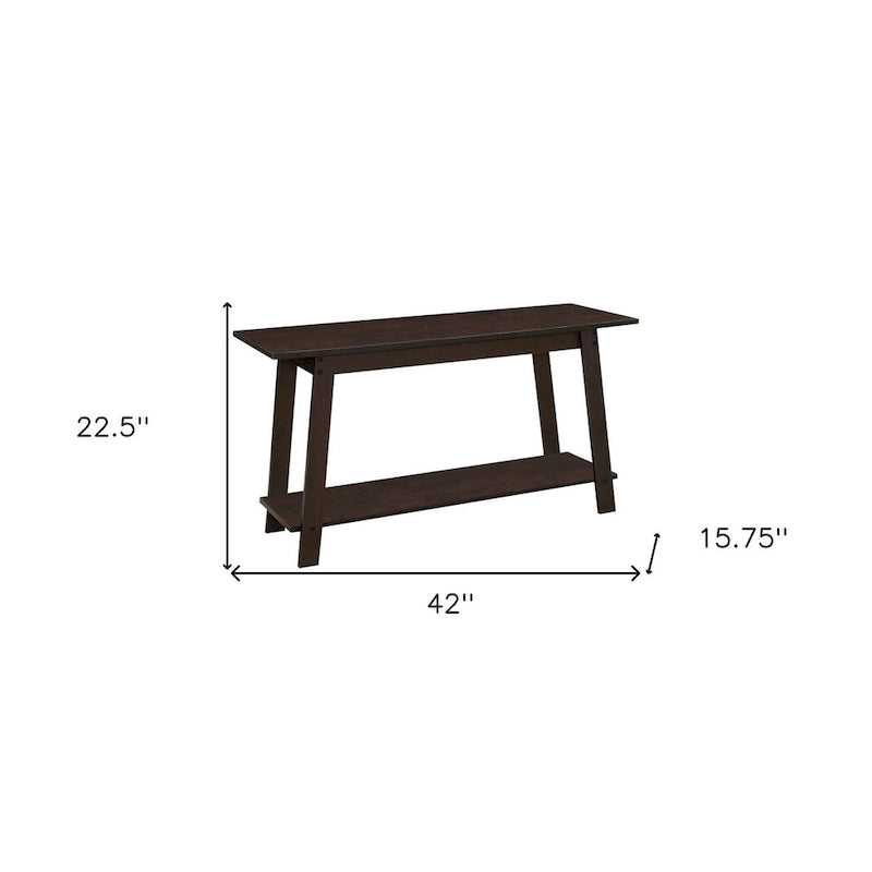 Meuble TV à étagères ouvertes marron foncé de 107 cm | Convient aux téléviseurs jusqu'à 140 cm | Présentoir contemporain