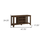 Meuble TV étagère ouverte en bois marron 48" | Convient aux téléviseurs jusqu'à 43" | Style contemporain