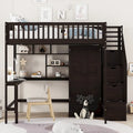 Lit mezzanine en bois avec étagère et échelle | Chambre d'enfant compacte