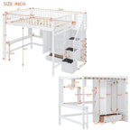 Lit mezzanine en bois avec étagère et échelle | Chambre d'enfant compacte