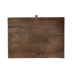 Table de chevet à 3 tiroirs en bois de manguier | Motif écailles de poisson doré | Cadre en fer, 44,5 cm L x 56 cm H