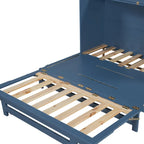 Lit escamotable Queen avec meuble de rangement, multifonctionnel, capacité de 180 kg