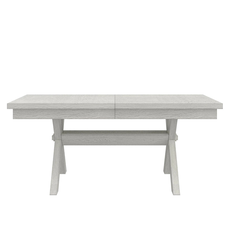 Ensemble table de salle à manger extensible avec 4 chaises et un banc | Bois d'hévéa massif | Pour 6-8 personnes