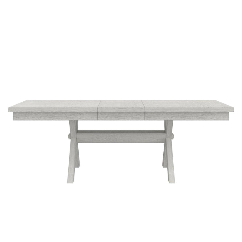 Ensemble table de salle à manger extensible avec 4 chaises et un banc | Bois d'hévéa massif | Pour 6-8 personnes