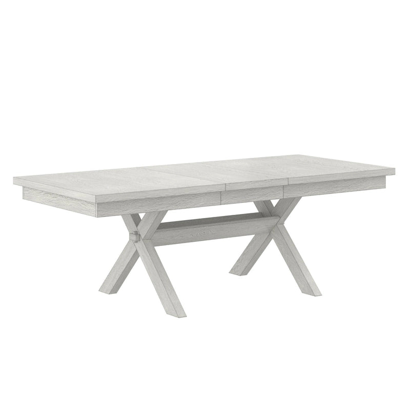 Ensemble table de salle à manger extensible avec 4 chaises et un banc | Bois d'hévéa massif | Pour 6-8 personnes