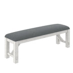 Ensemble table de salle à manger extensible avec 4 chaises et un banc | Bois d'hévéa massif | Pour 6-8 personnes