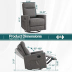 Fauteuil inclinable manuel avec fonction pivotante et glissante