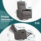 Fauteuil inclinable manuel avec fonction pivotante et glissante