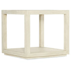 Table d'appoint carrée 66 cm | Toile de jute laquée et placage de chêne | Incrustation métallique, finition champagne