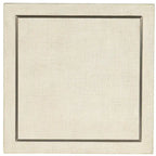 Table d'appoint carrée 66 cm | Toile de jute laquée et placage de chêne | Incrustation métallique, finition champagne