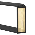 Console étroite avec étagère en rotin | Plateau irrégulier, style bohème