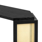 Console étroite avec étagère en rotin | Plateau irrégulier, style bohème