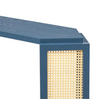 Console étroite avec étagère en rotin | Plateau irrégulier, style bohème