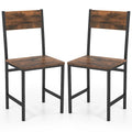 Lot de 2 chaises de salle à manger industrielles | Siège large et dossier incliné | Pieds en métal, capacité de 136 kg