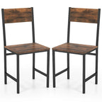 Lot de 2 chaises de salle à manger industrielles | Siège large et dossier incliné | Pieds en métal, capacité de 136 kg