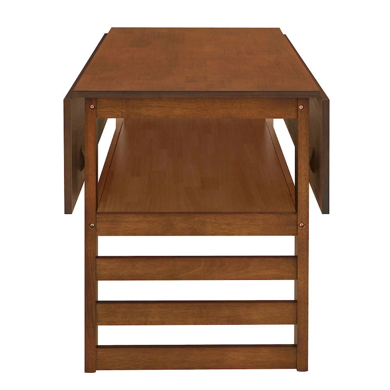 Ensemble table et chaises de salle à manger extensibles en bois, ensemble table et chaises de salle à manger du milieu du siècle avec 2 rallonges et étagère de rangement