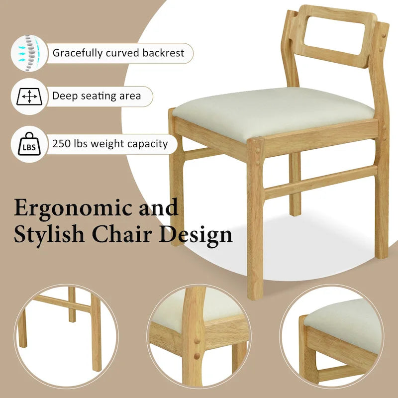 Ensemble table et chaises de salle à manger extensibles en bois, ensemble table et chaises de salle à manger du milieu du siècle avec 2 rallonges et étagère de rangement