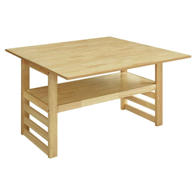 Ensemble table et chaises de salle à manger extensibles en bois, ensemble table et chaises de salle à manger du milieu du siècle avec 2 rallonges et étagère de rangement