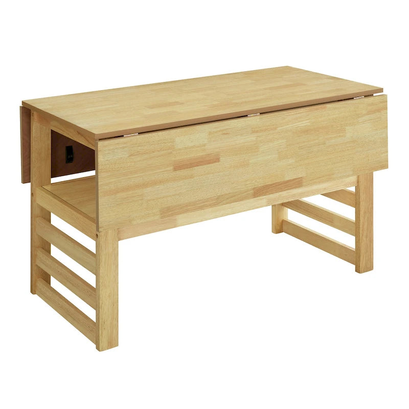 Ensemble table et chaises de salle à manger extensibles en bois, ensemble table et chaises de salle à manger du milieu du siècle avec 2 rallonges et étagère de rangement