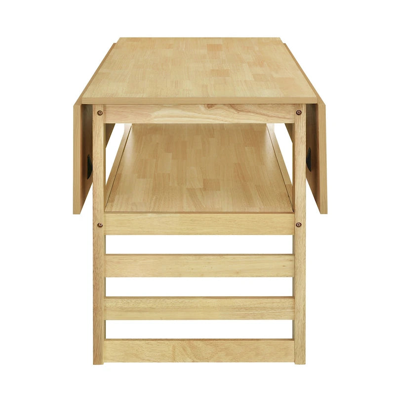 Ensemble table et chaises de salle à manger extensibles en bois, ensemble table et chaises de salle à manger du milieu du siècle avec 2 rallonges et étagère de rangement