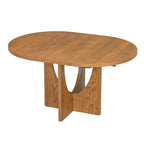 Table à manger ronde moderne 5 pièces avec rallonge amovible de 16,2 po